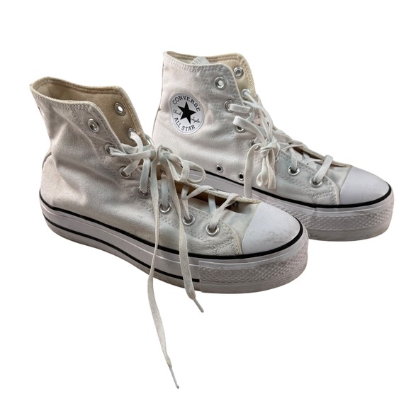 Converse Chuck Taylor Platform High Top White Size 8.5 Women Canvas - Picture 2 of 11